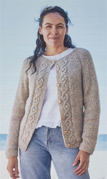 Raglancardigan med fletmønster